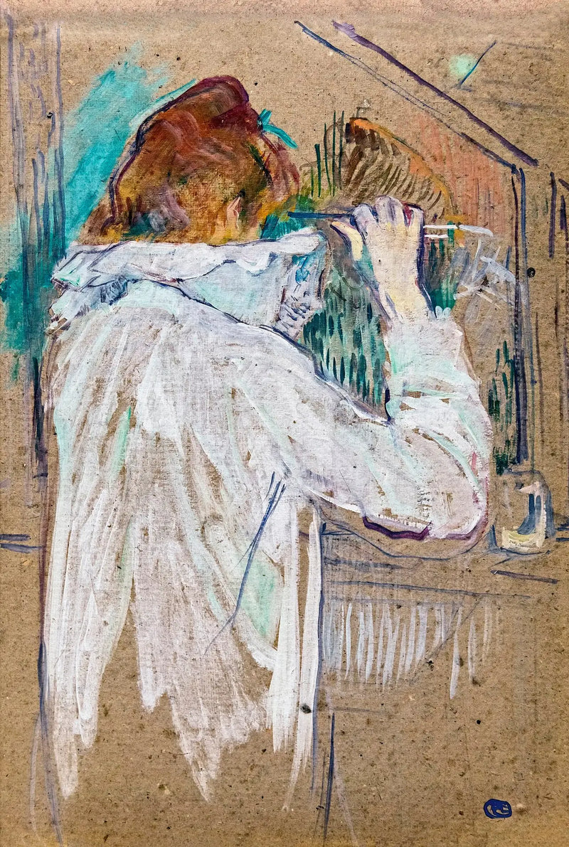 Nainen kihartamassa - Henri de Toulouse-Lautrec