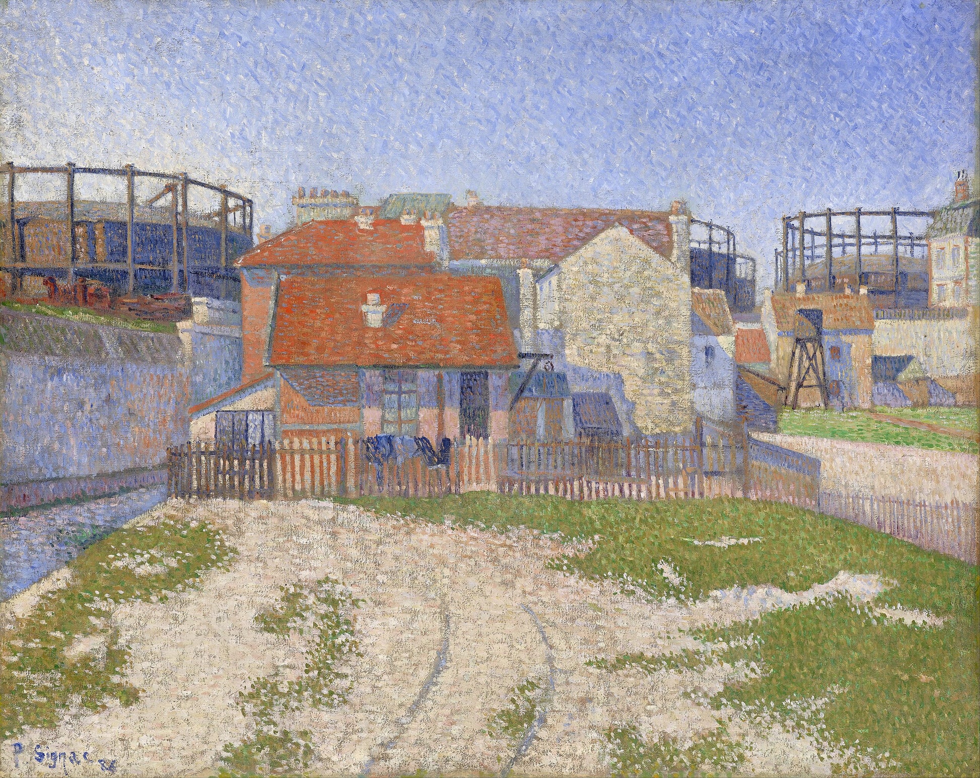 Reproduction du tableau « Gazomètres de Clichy - Paul Signac » par Alpha Reproduction en peinture à l’huile