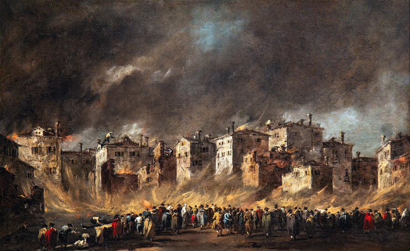 San Marcuolan öljysäiliön tulipalo - Francesco Guardi