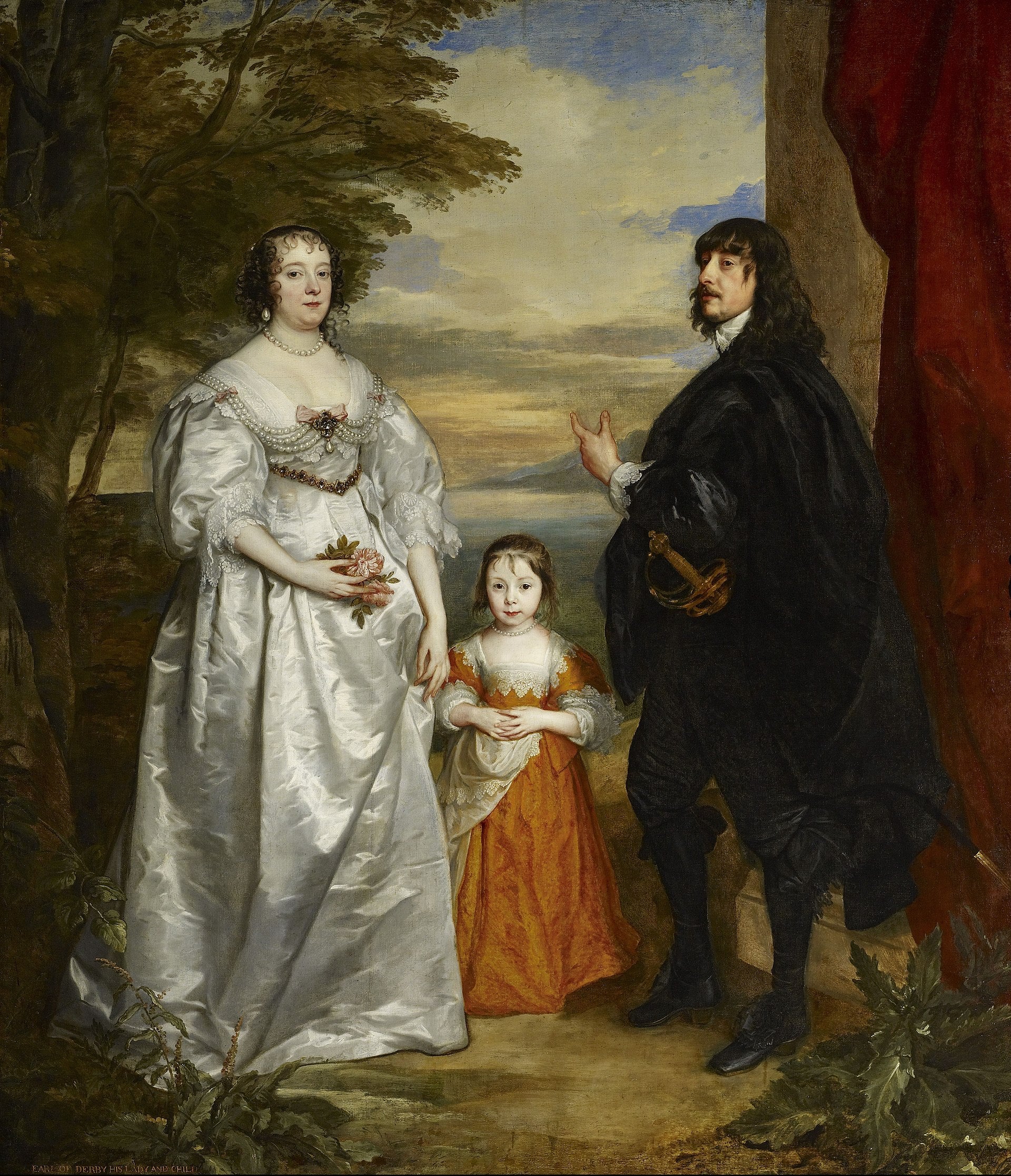 James, septième comte de Derby, sa dame et son enfant - Antoine van Dyck