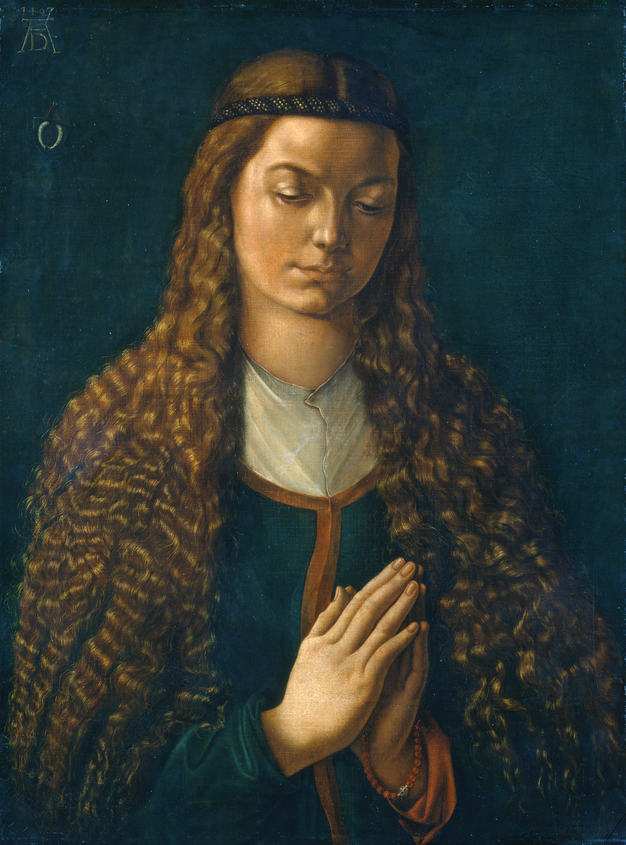 Nuori nainen, leijuvat hiukset - Albrecht Dürer