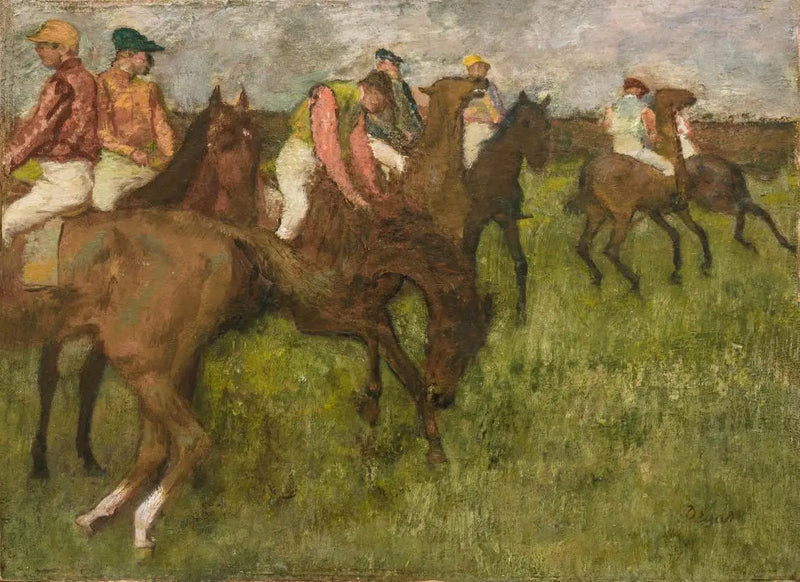 Jockeyt ennen kilpailua - Edgar Degas