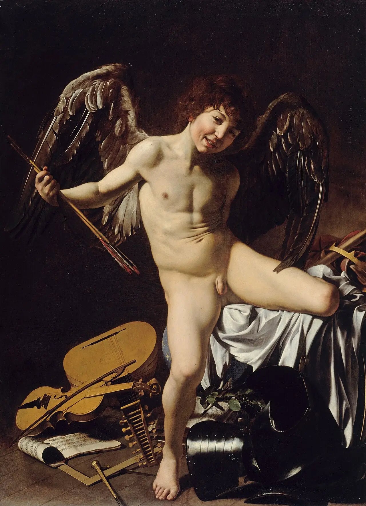 Reproduction du tableau « L'Amour victorieux - Le Caravage » par Alpha Reproduction en peinture à l’huile