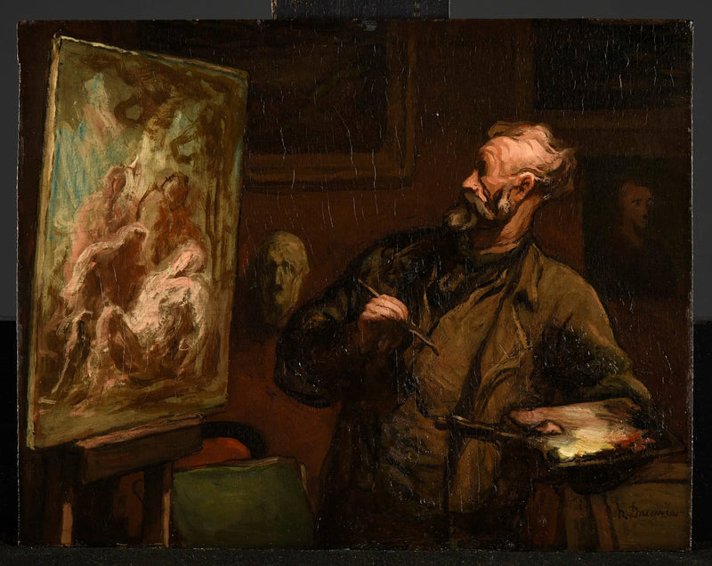 Taiteilija hautaanlaskussa - Honoré Daumier