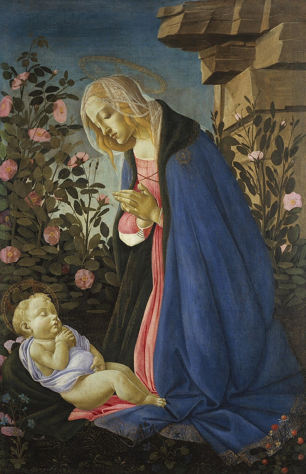Neitsyt palvova nukkuvaa Jeesus-lasta - Sandro Botticelli