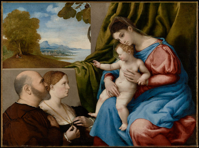 Neitsyt ja lapsi kahden lahjoittajan kanssa - Lorenzo Lotto