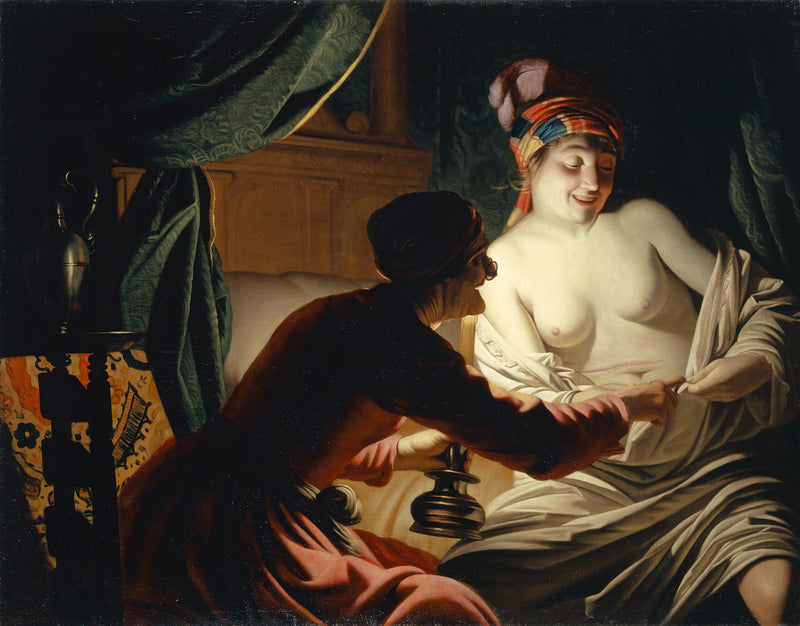 Kirppujen metsästys kynttilän valossa - Gerrit van Honthorst