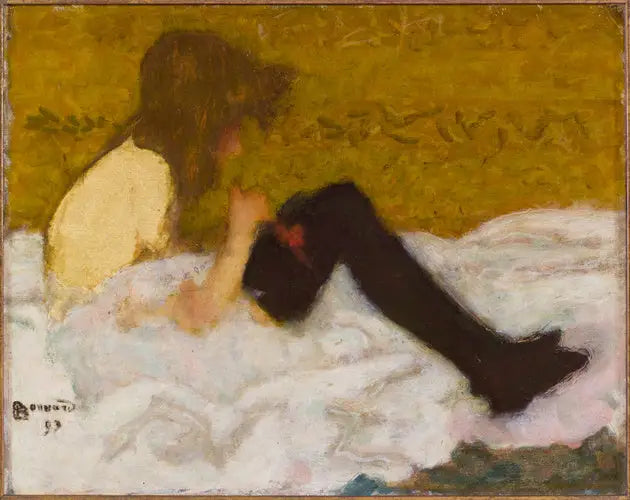 Reproduction du tableau « La jeune fille aux bas noirs - Pierre Bonnard » par Alpha Reproduction en peinture à l’huile