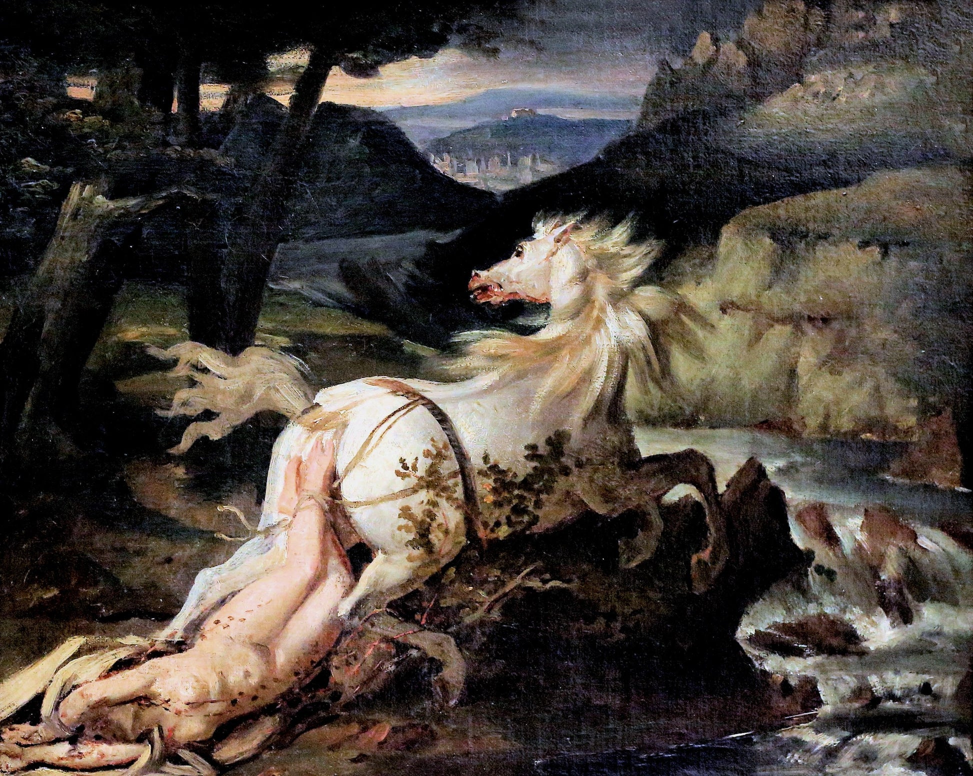 Reproduction du tableau « La mort de Brunehilde - Théodore Géricault » par Alpha Reproduction en peinture à l’huile