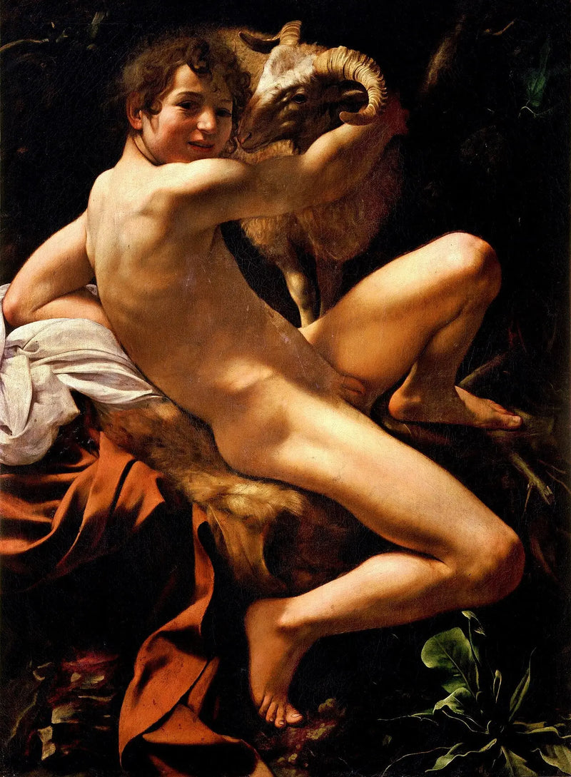 Nuori Johannes Kastaja lampaan kanssa - Caravaggio