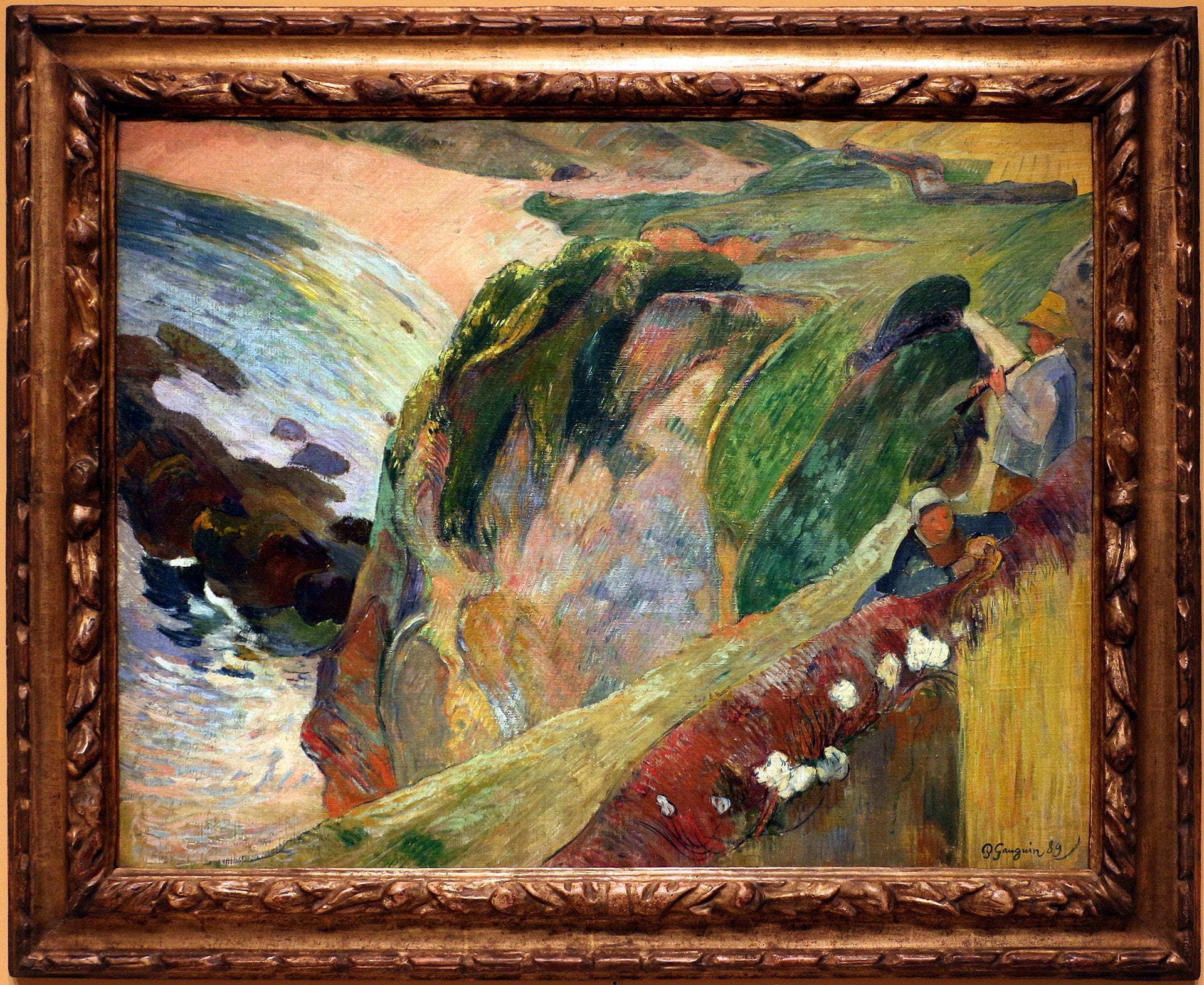 Flageolet-soittaja kallion reunalla - Paul Gauguin