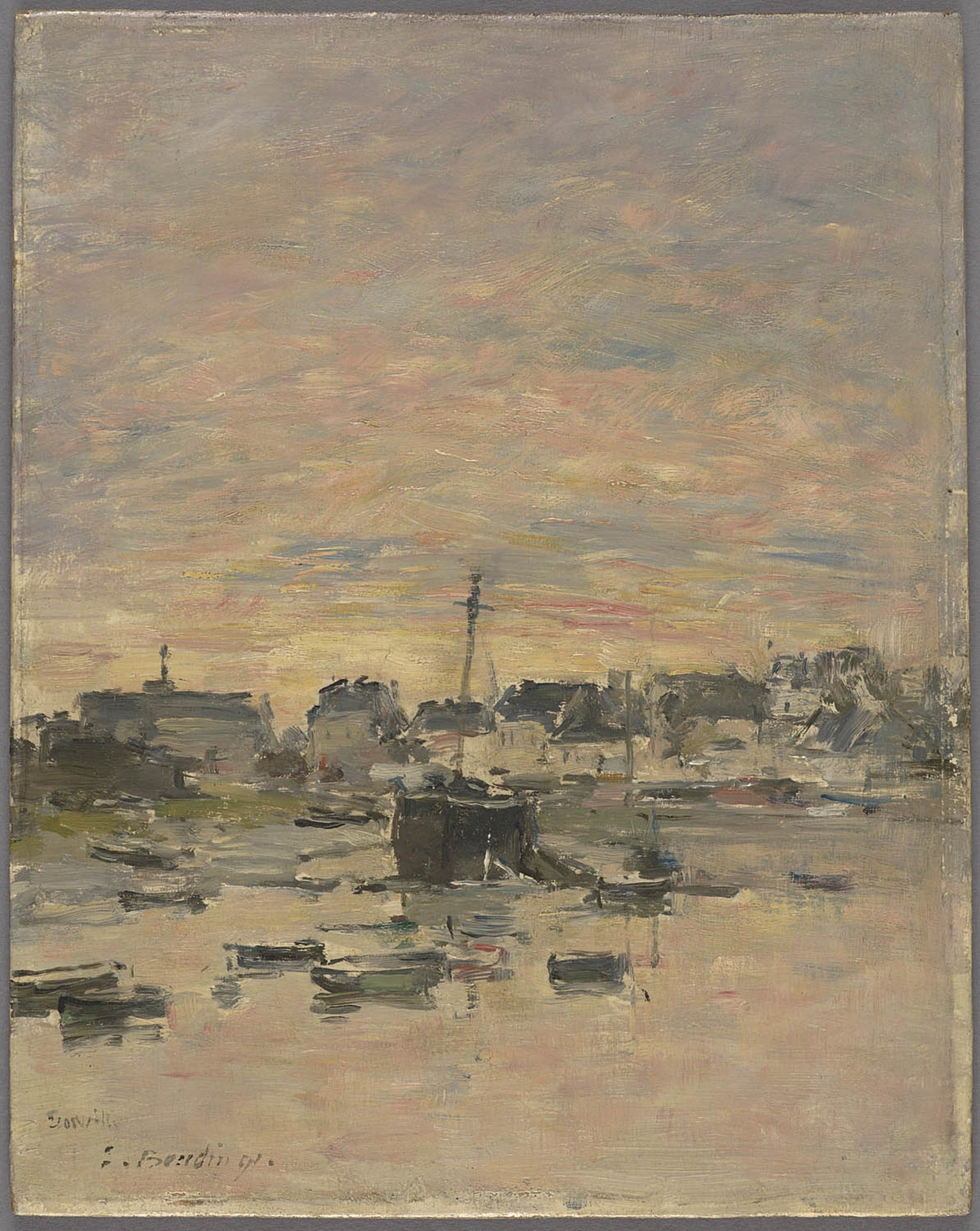Reproduction du tableau « Le Port de Trouville - Eugène Boudin » par Alpha Reproduction en peinture à l’huile