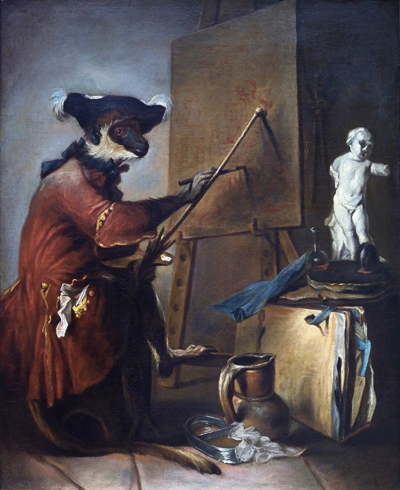 Maalaava apina - Jean Siméon Chardin