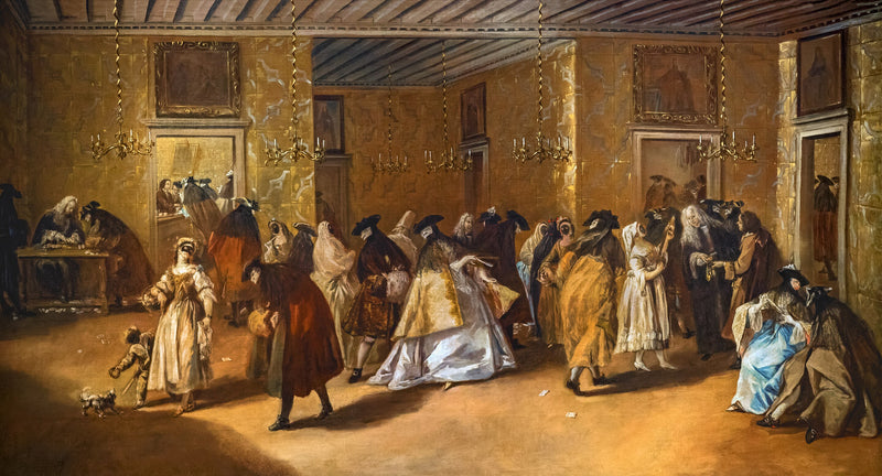 San Moisèn Dandolo-palatsin yksityissali (kasino) - Francesco Guardi