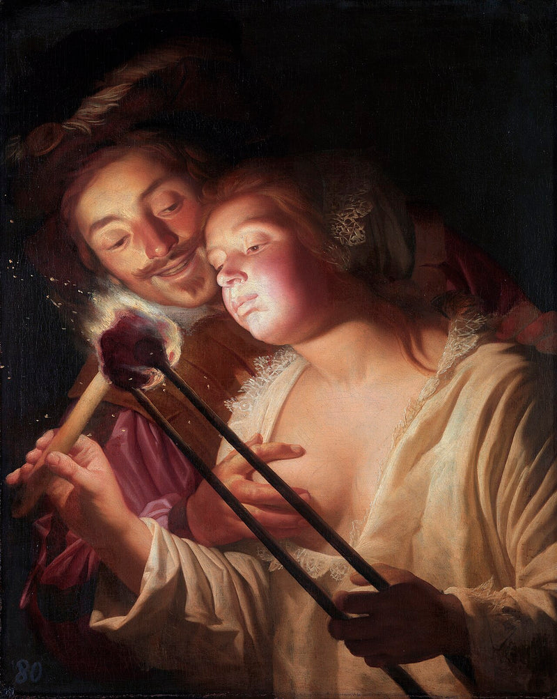 Sotilas ja tyttö - Gerrit van Honthorst