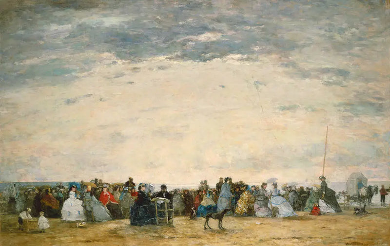 Lomailevat rannalla Trouvillessa - Eugène Boudin