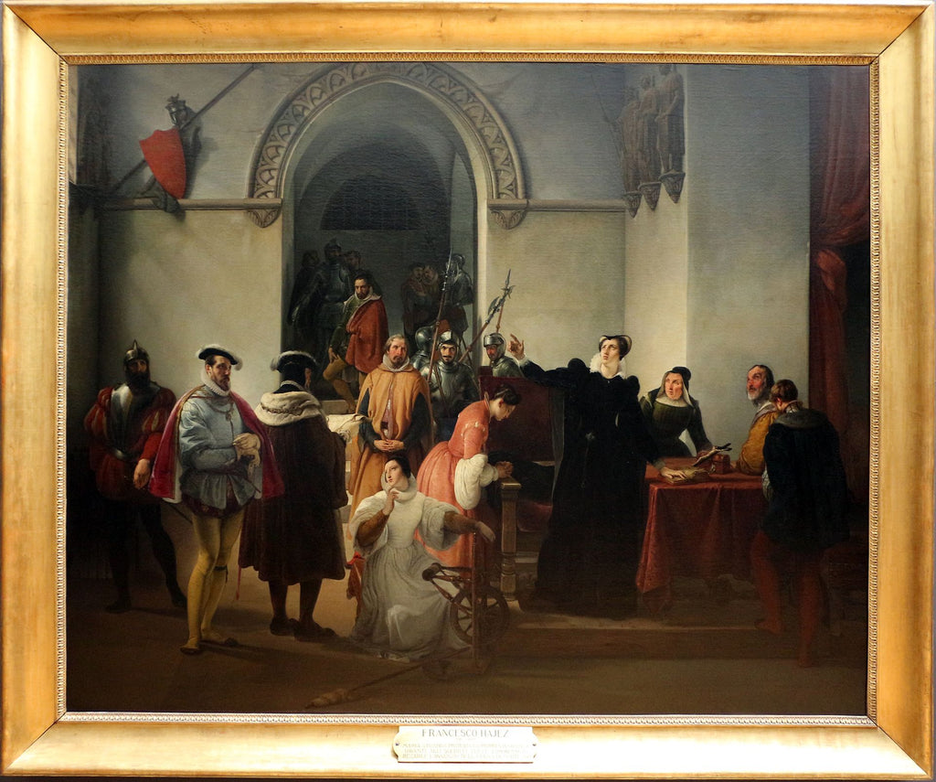 Marie Stuart protestant de son innocence à la lecture de sa condamnation à mort - Francesco Hayez