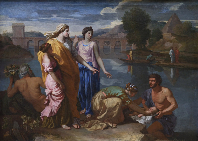 Moïse pelastettu vesistä - Nicolas Poussin