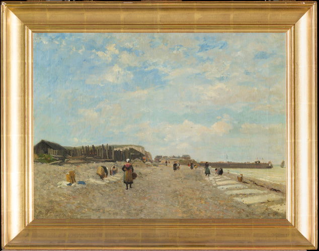 Normandit ripustamassa pyykkiä rannalla - Eugène Boudin