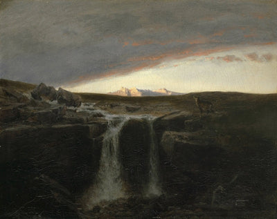 Paysage de montagne avec une cascade - Arnold Böcklin - Alpha Reproduction