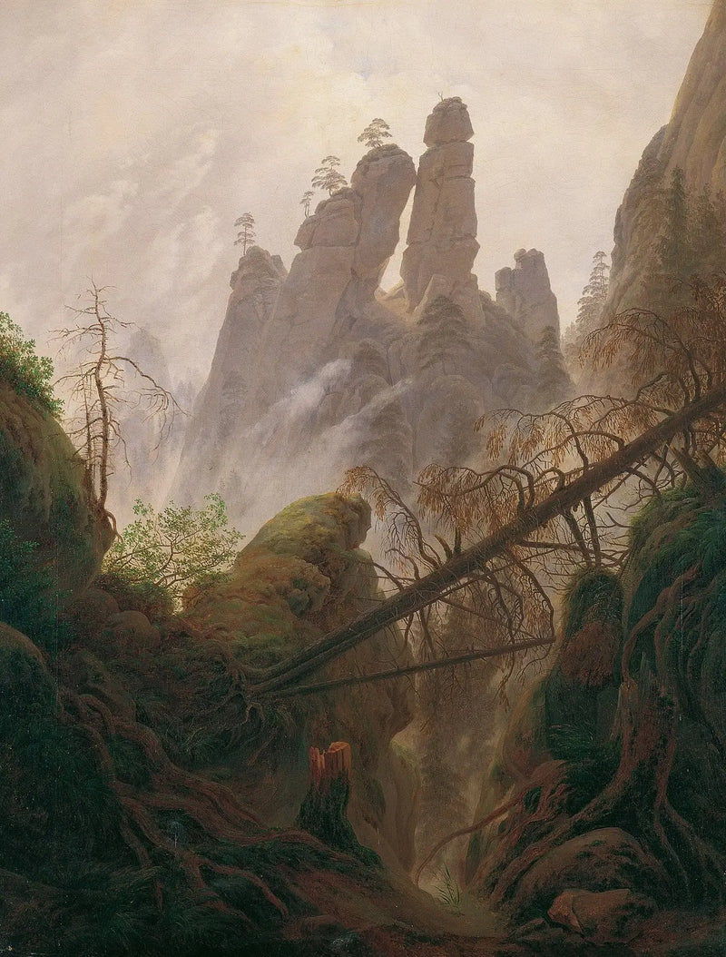 Kivinen maisema Elbsandsteingebirge - Caspar David Friedrich