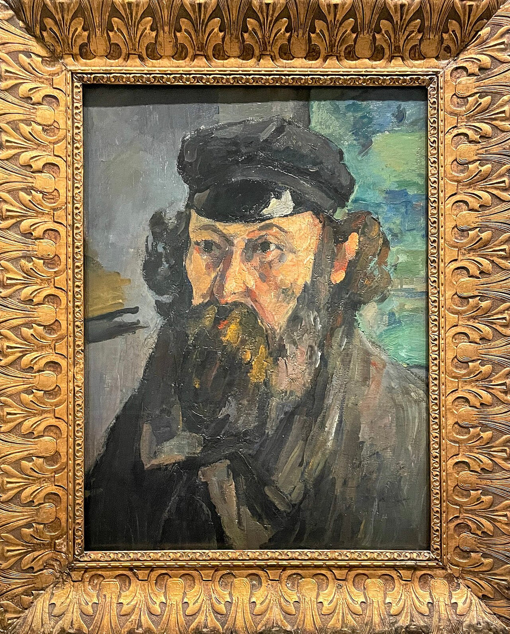 Taiteilijan muotokuva lippalakki päässä - Paul Cézanne