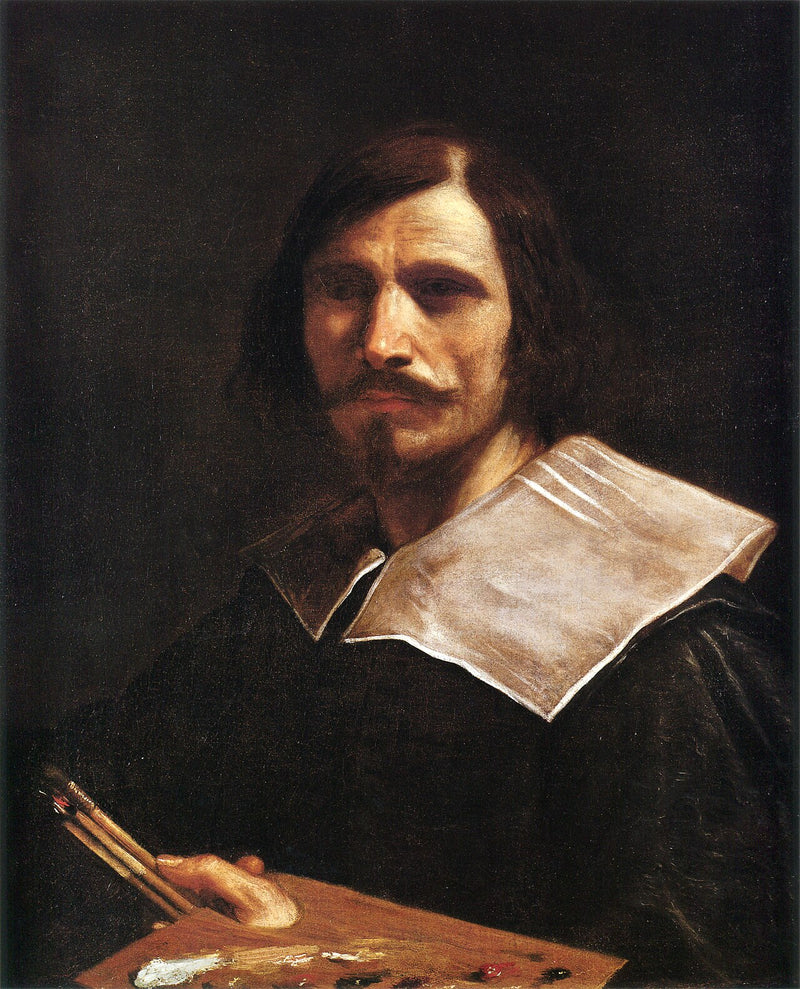 Taiteilijan muotokuva, joka pitää palettia - Guercino