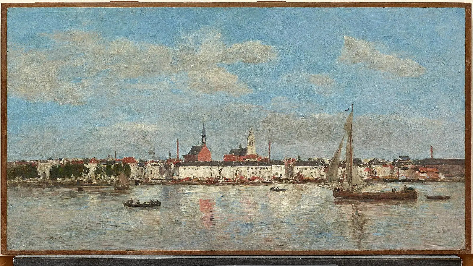Reproduction du tableau « Quai à Anvers - Eugène Boudin » par Alpha Reproduction en peinture à l’huile