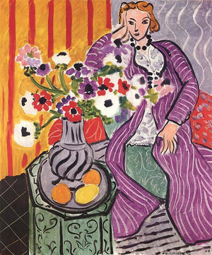 Reproduction du tableau « Robe violette et Anémones - Henri Matisse » par Alpha Reproduction en peinture à l’huile