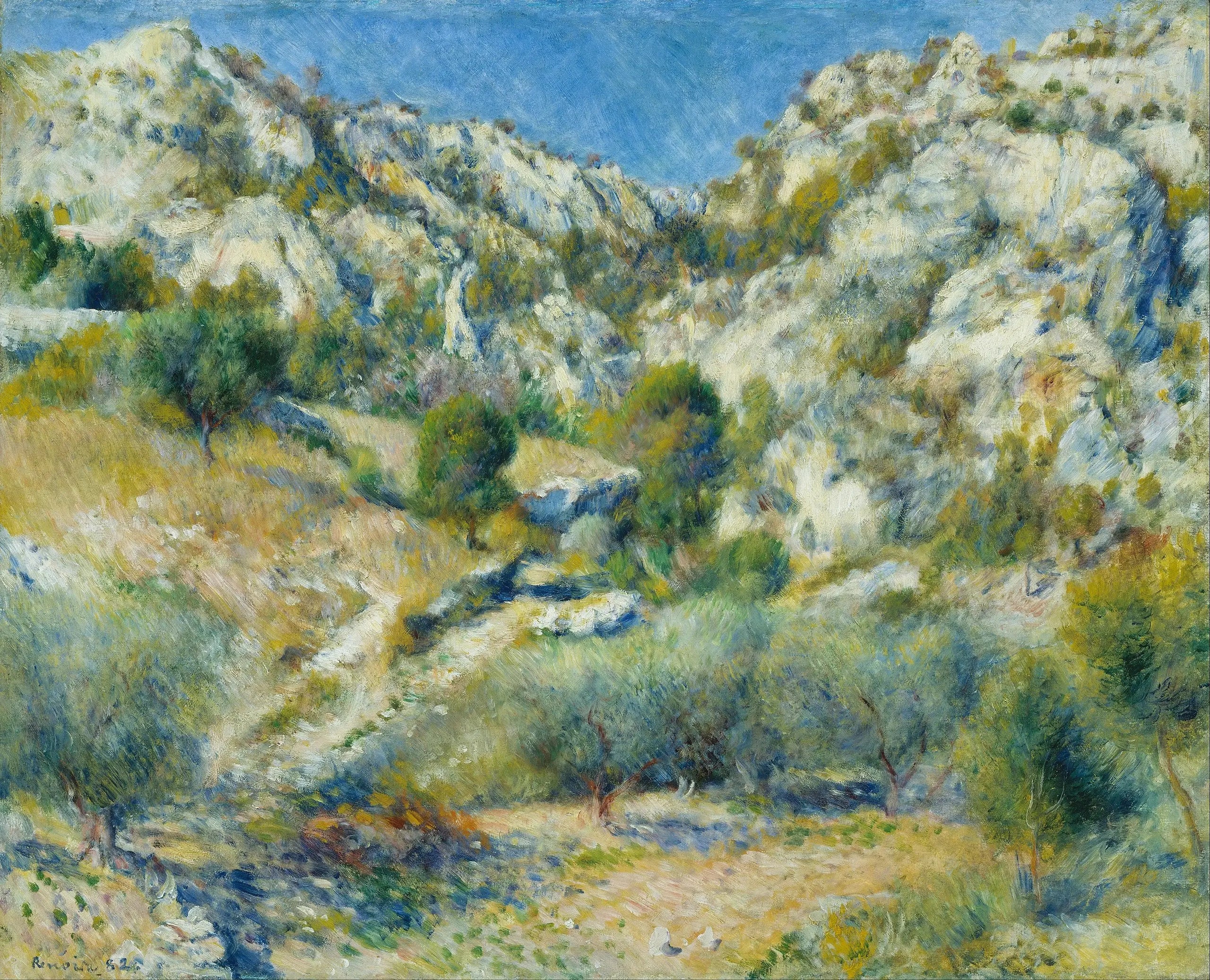 Reproduction du tableau « Rochers de l'Estaque - Pierre-Auguste Renoir » par Alpha Reproduction en peinture à l’huile