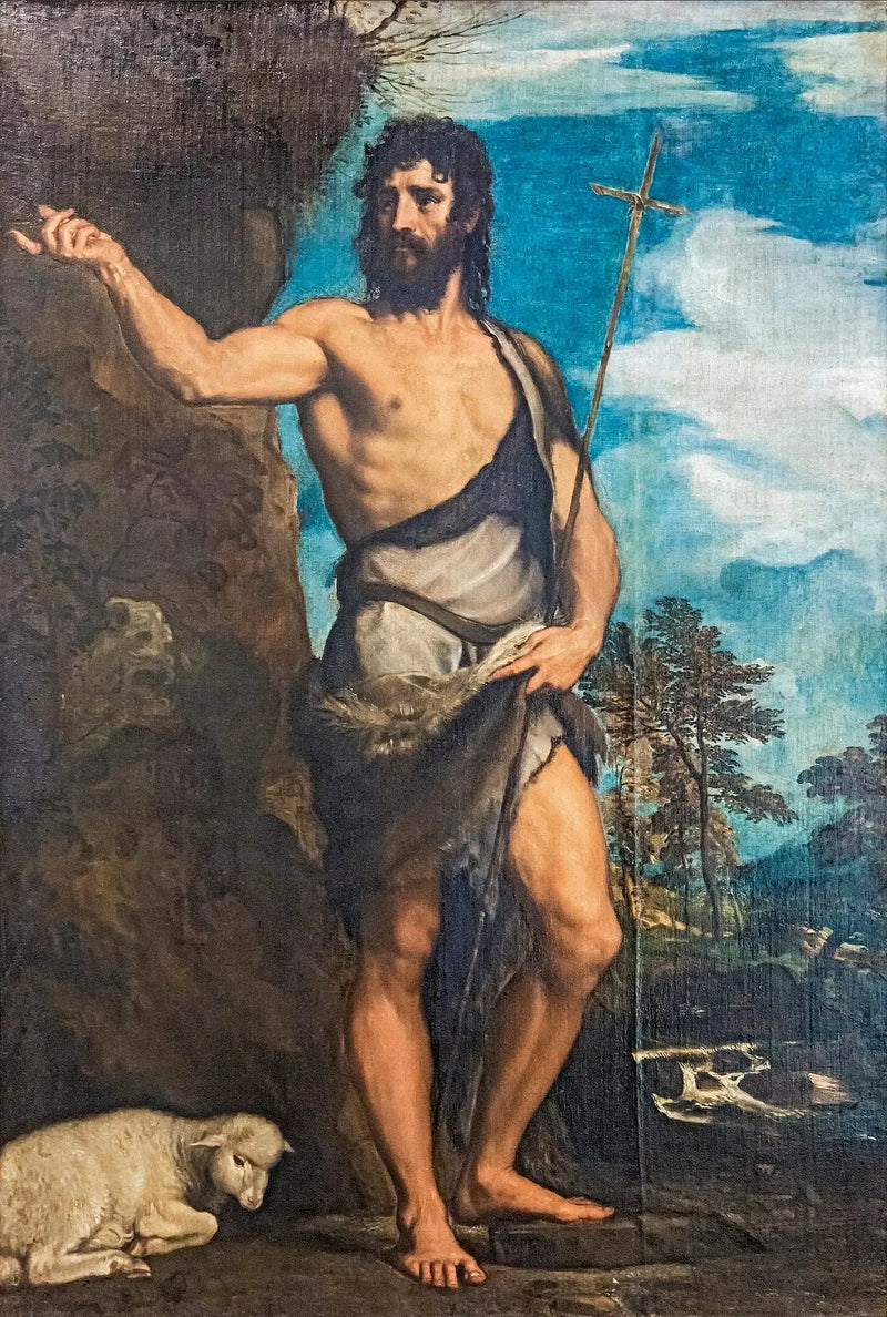 Pyhä Johannes Kastaja autiomaassa - Titian