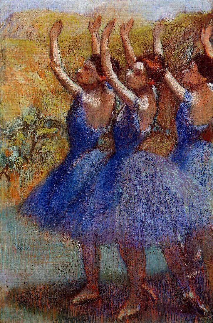 Kolme tanssijaa violetissa tutussa - Edgar Degas