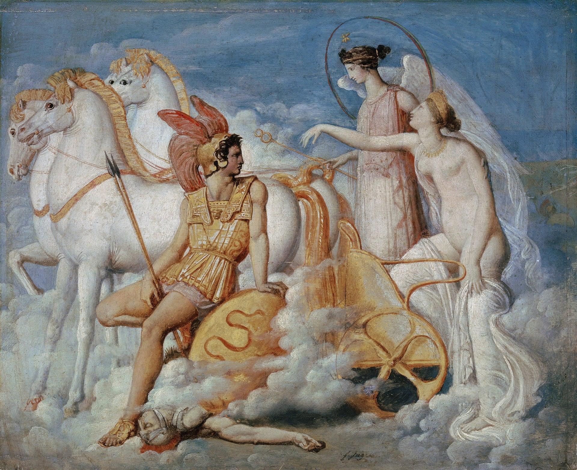 Venus, Diomedesin haavoittama, nousee Olymposelle - Jean-Auguste-Dominique Ingres
