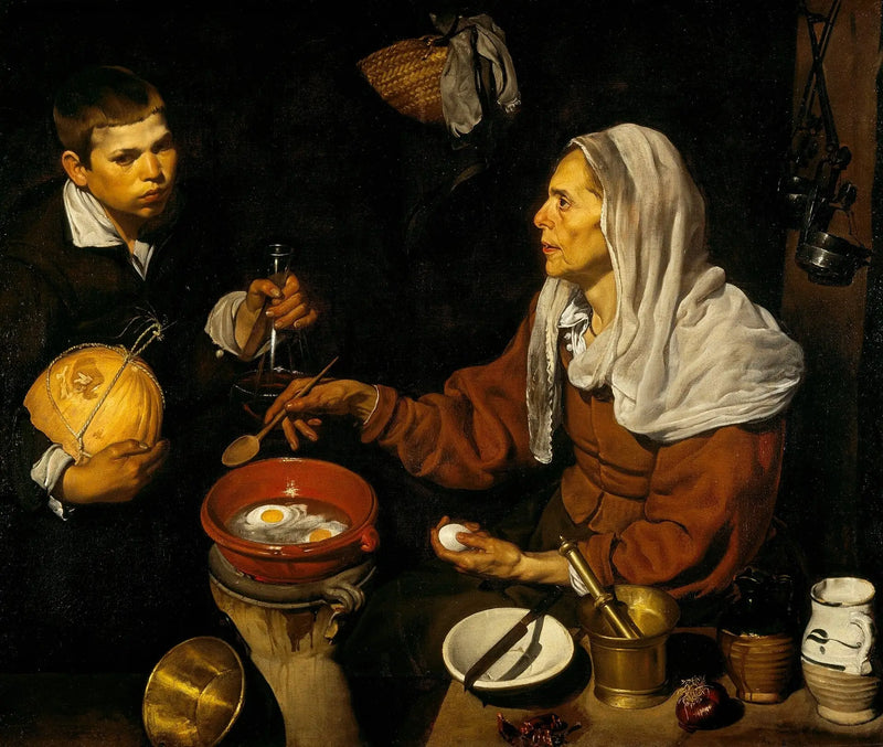 Vanha nainen paistamassa munia - Diego Velázquez