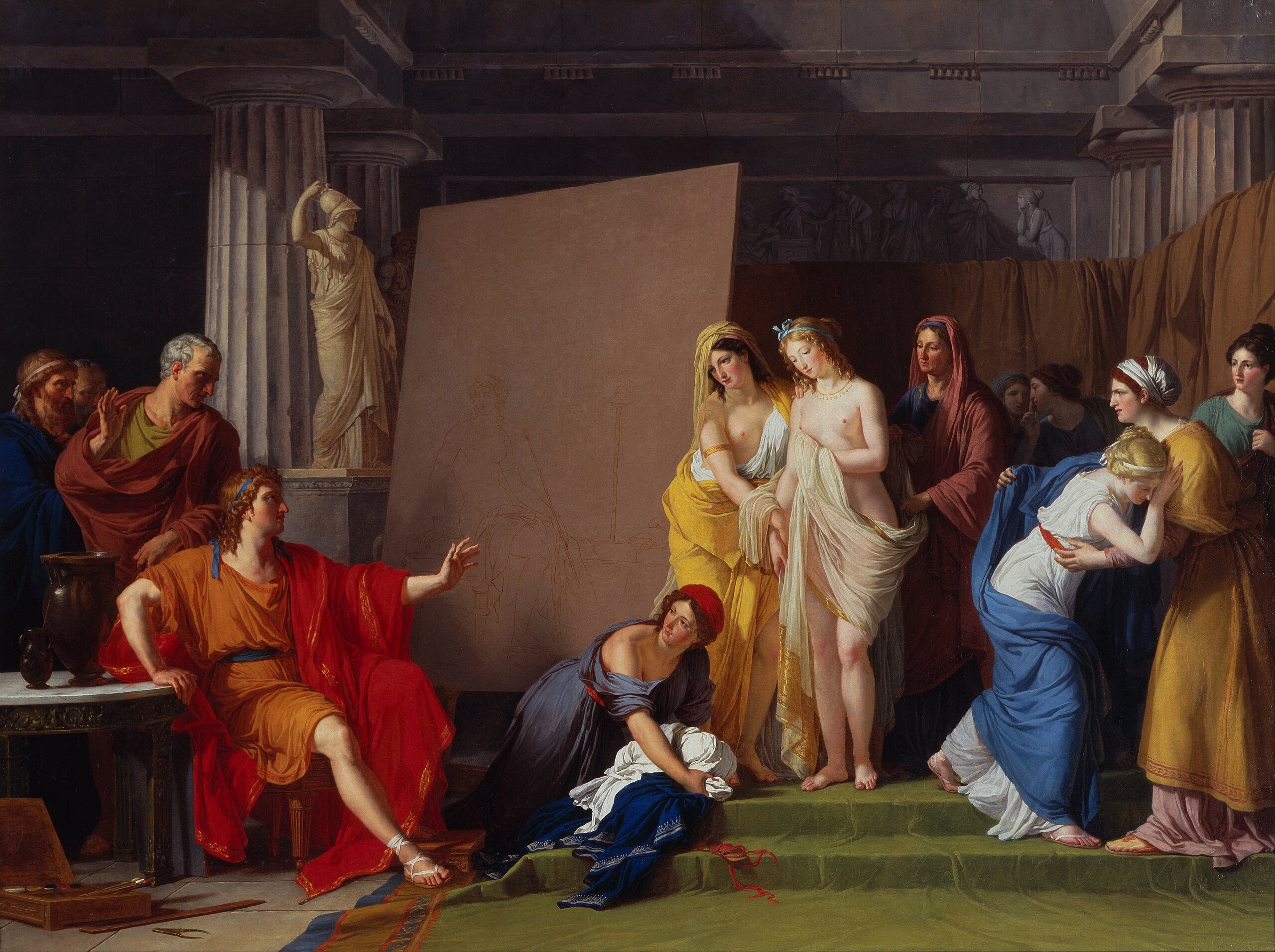 Zeuxis choisit ses modèles pour l'image d'Hélène parmi les jeunes filles de Crotone - François-André Vincent