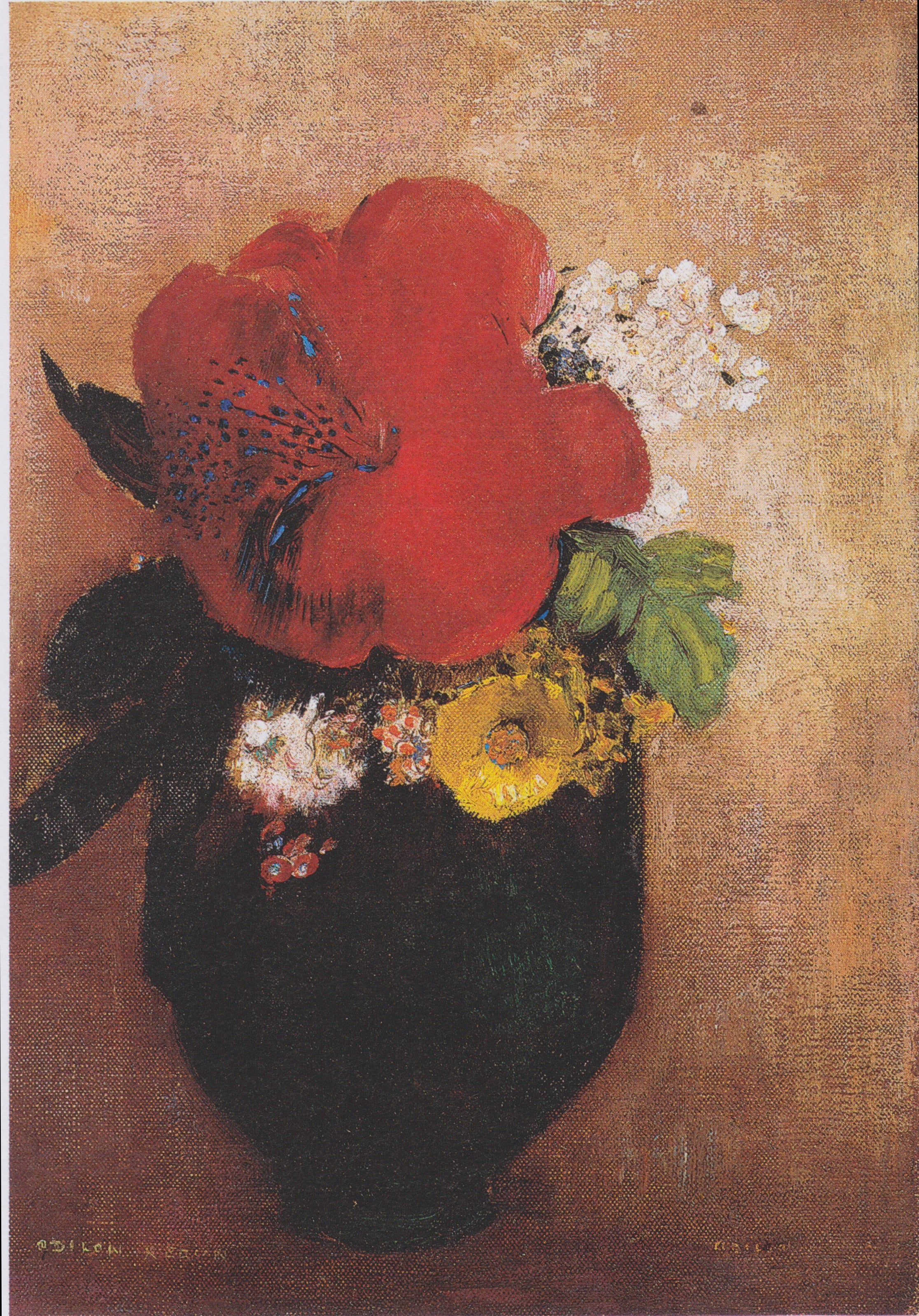 Vase de fleurs : le pavot rouge - Odilon Redon