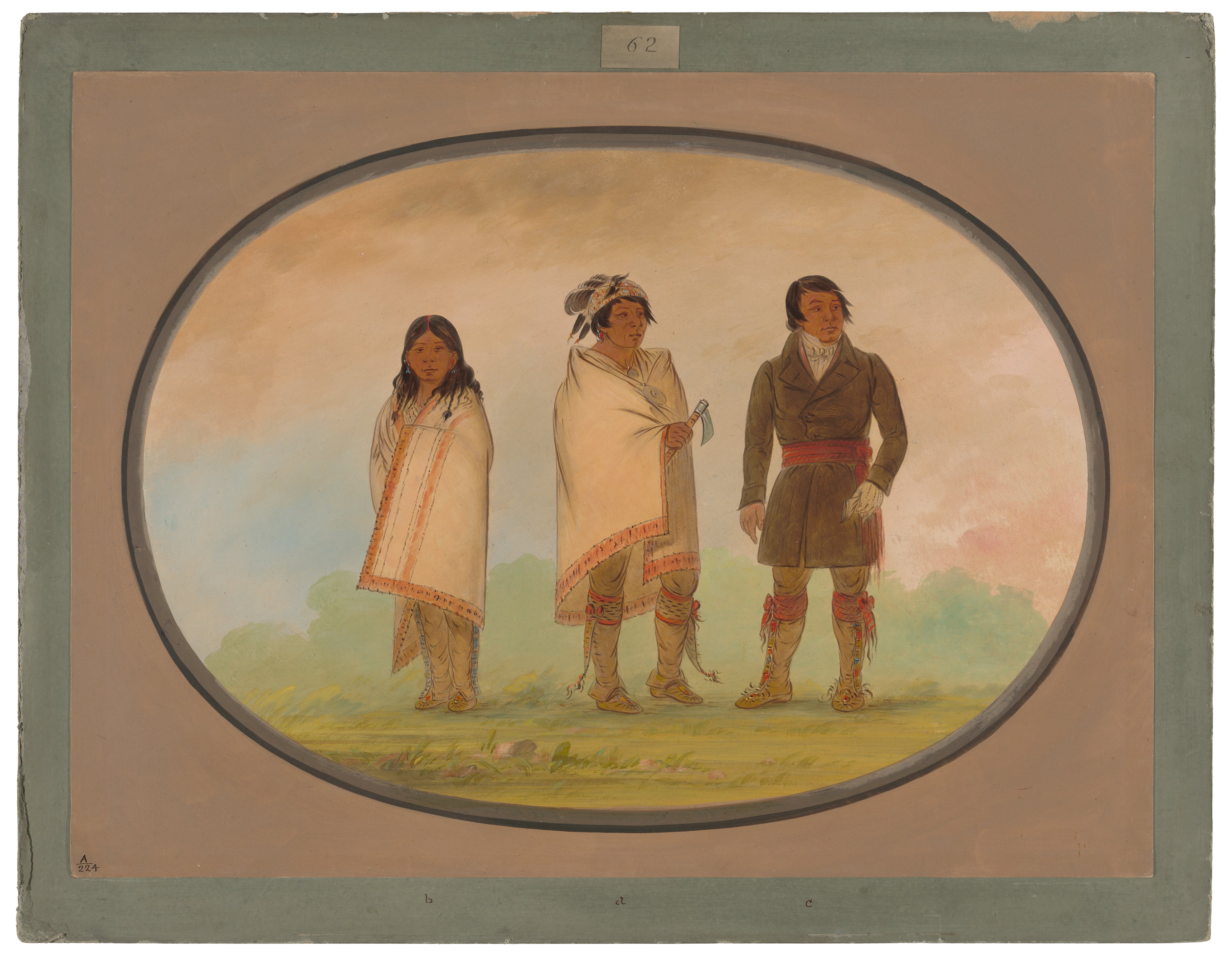 Chef Oneida, sa sœur et un missionnaire - George Catlin