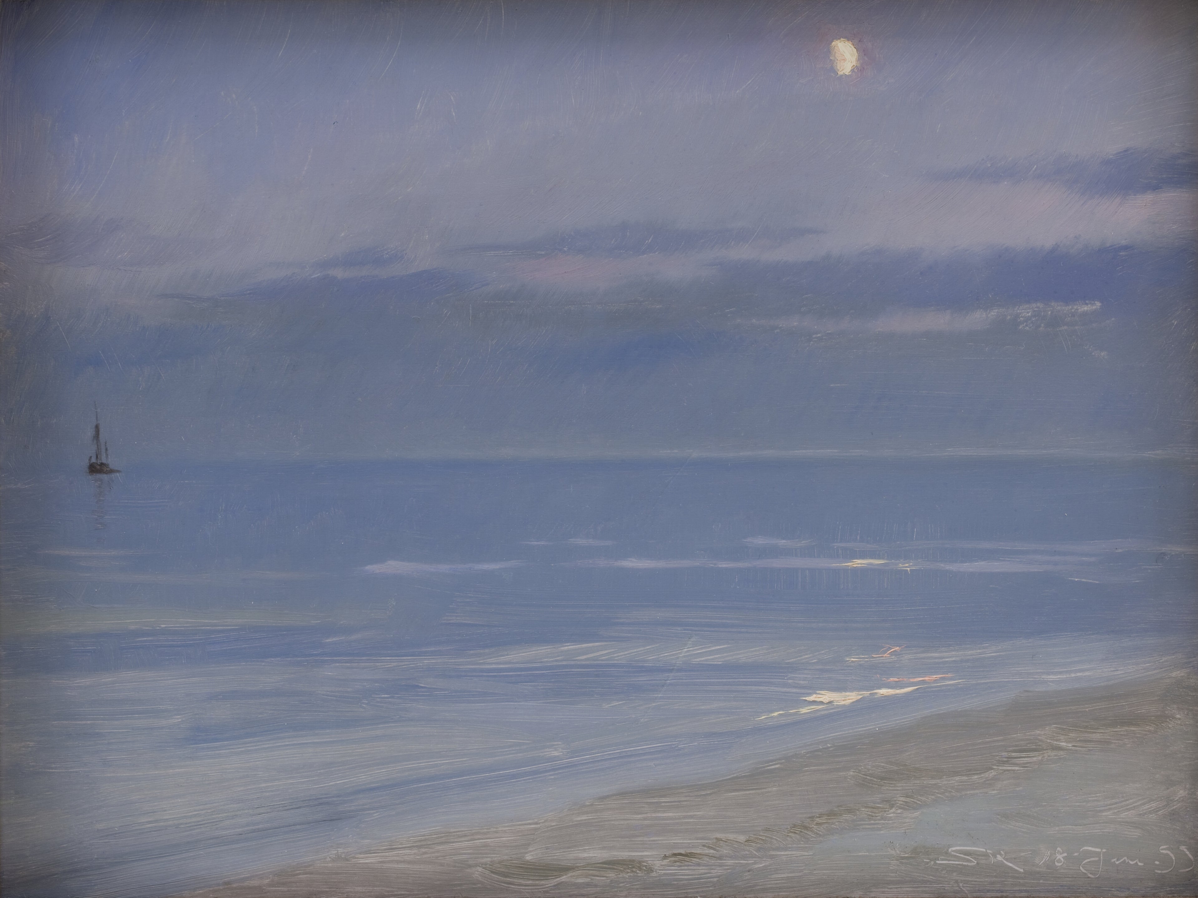 Skagenin ranta kuuvalossa - Peder Severin Krøyer