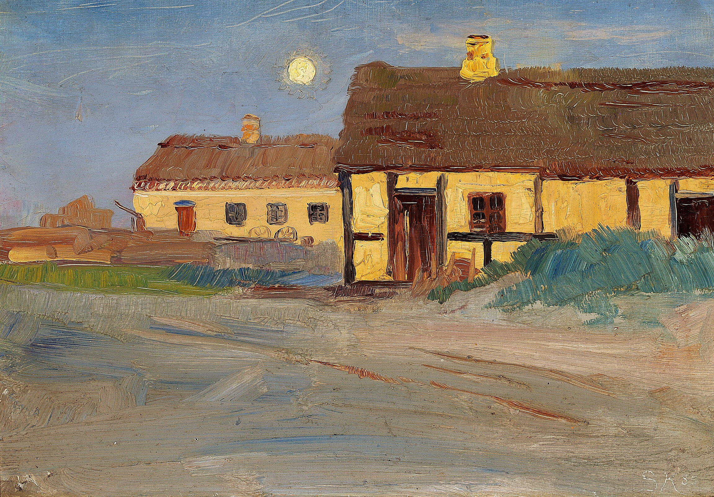 Christofferin talo Skagenissa. Kuunvalo. Kesäyön valvonta - Peder Severin Krøyer