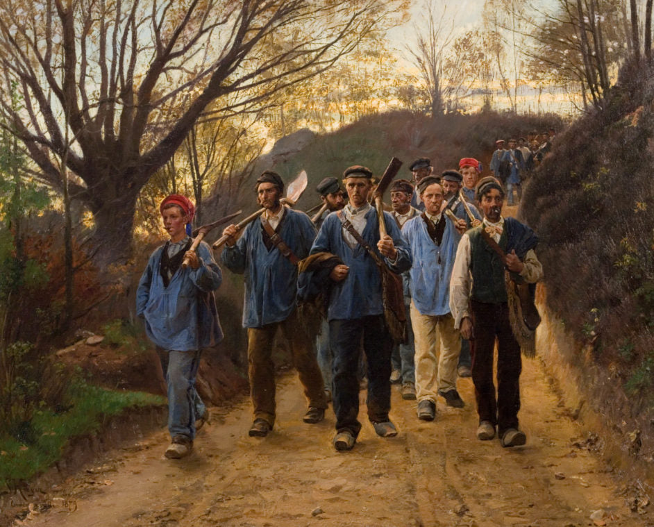 Ranskalaiset metsänhoitajat paluussa työstä - Peder Severin Krøyer