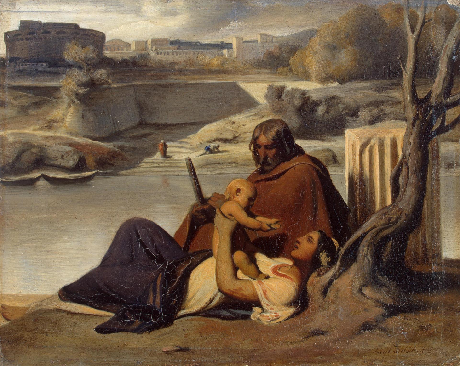 Repos sur les rives du Tibre - Paul Delaroche