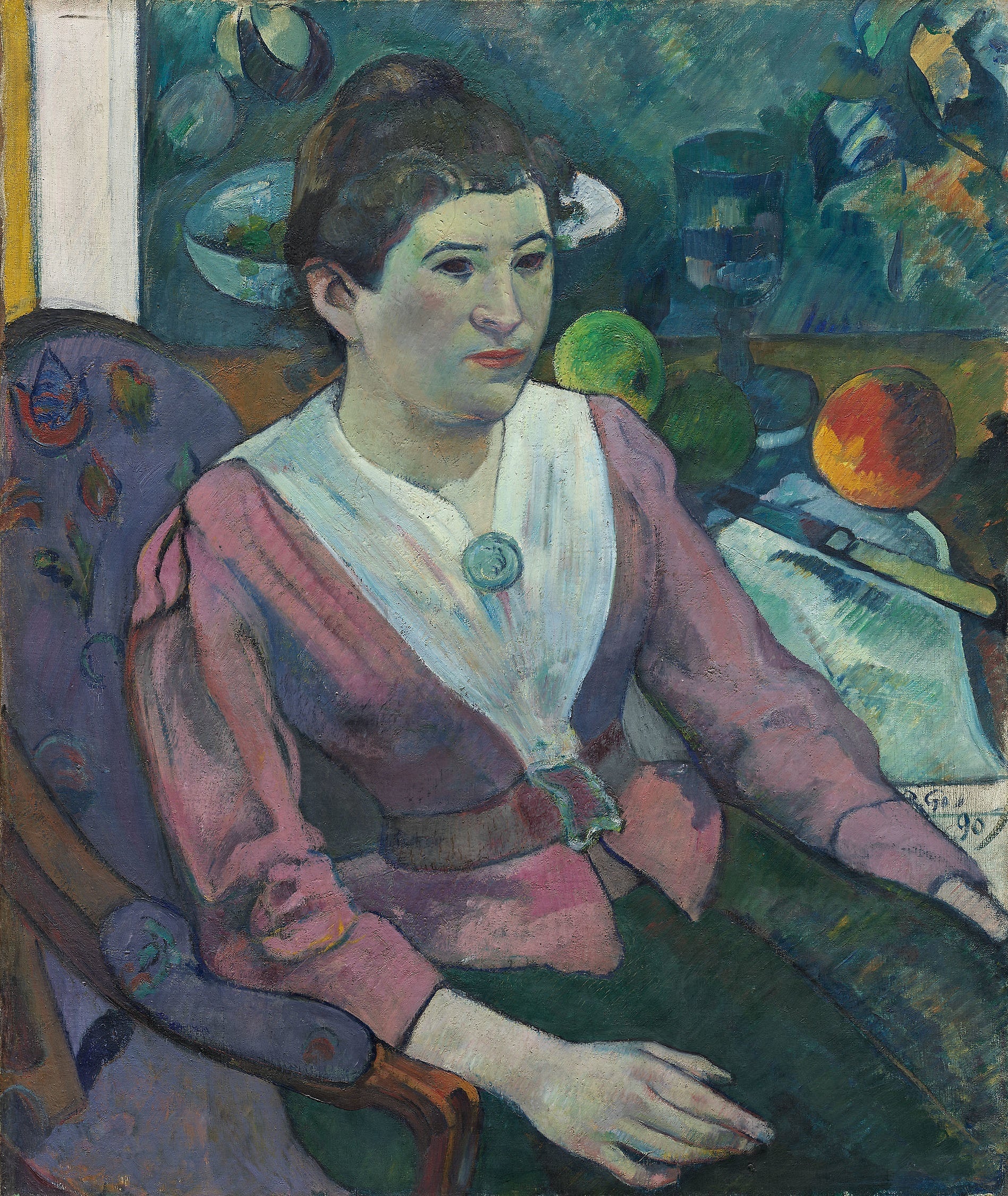 Reproduction du tableau « Portrait de femme à la nature morte de Cézanne - Paul Gauguin » par Alpha Reproduction en peinture à l’huile