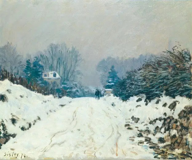 Talvimaisema Louveciennesissä - Alfred Sisley
