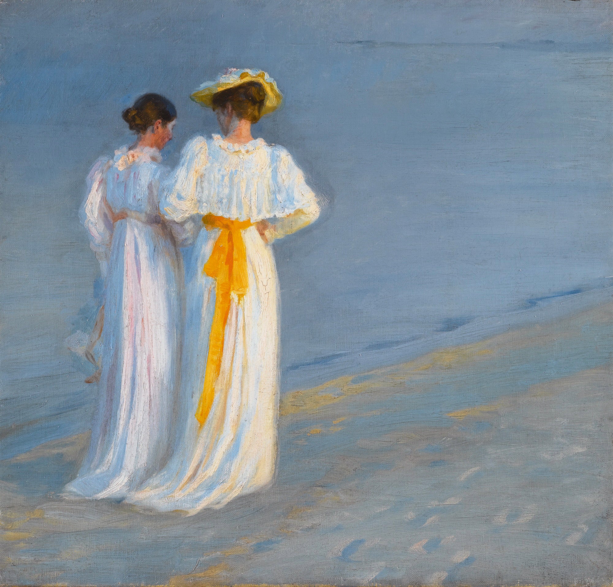 Anna Ancher ja Marie Krøyer Skagenin rannalla - Peder Severin Krøyer