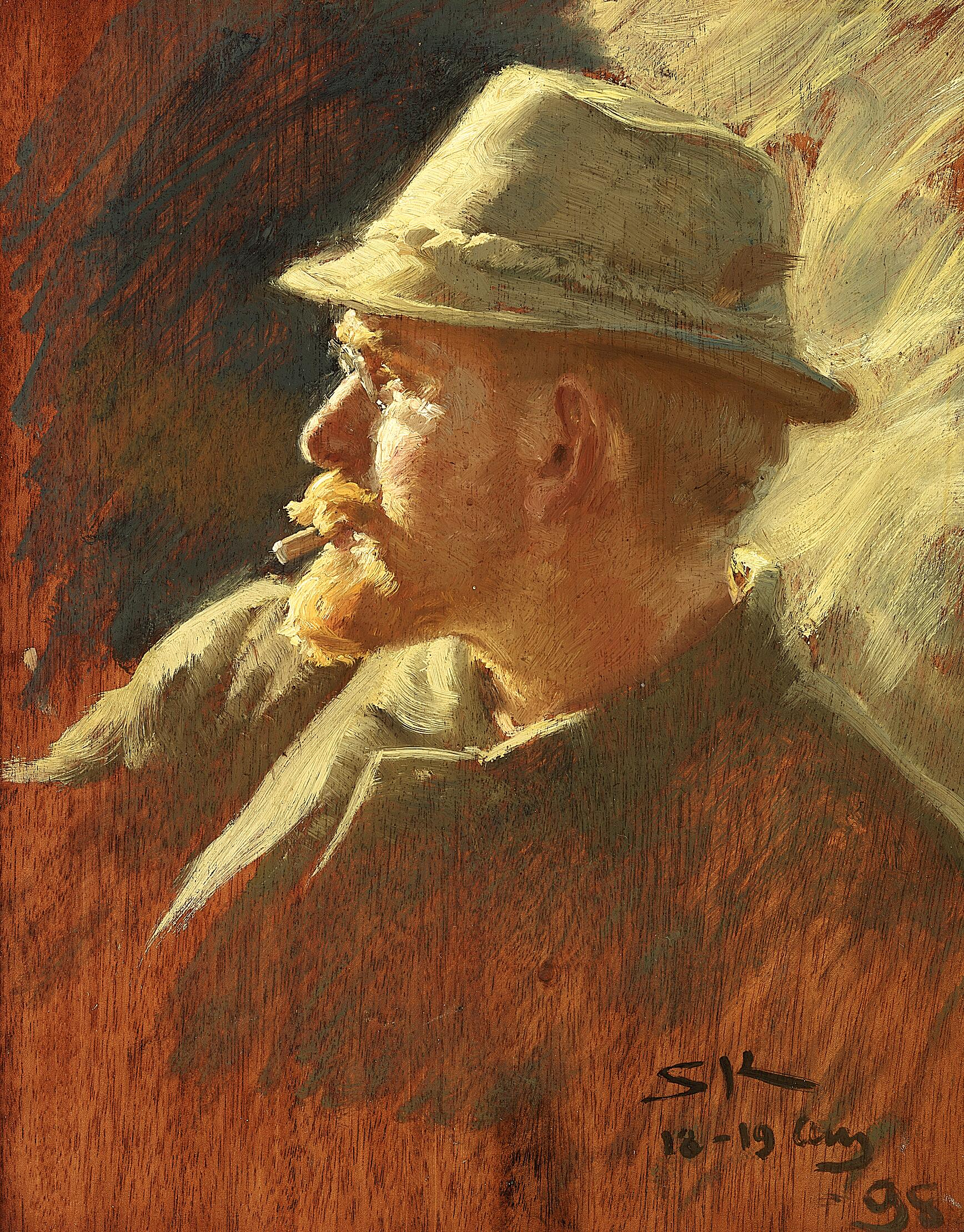 Itsensä kuva kevyt huopahattu. - Peder Severin Krøyer