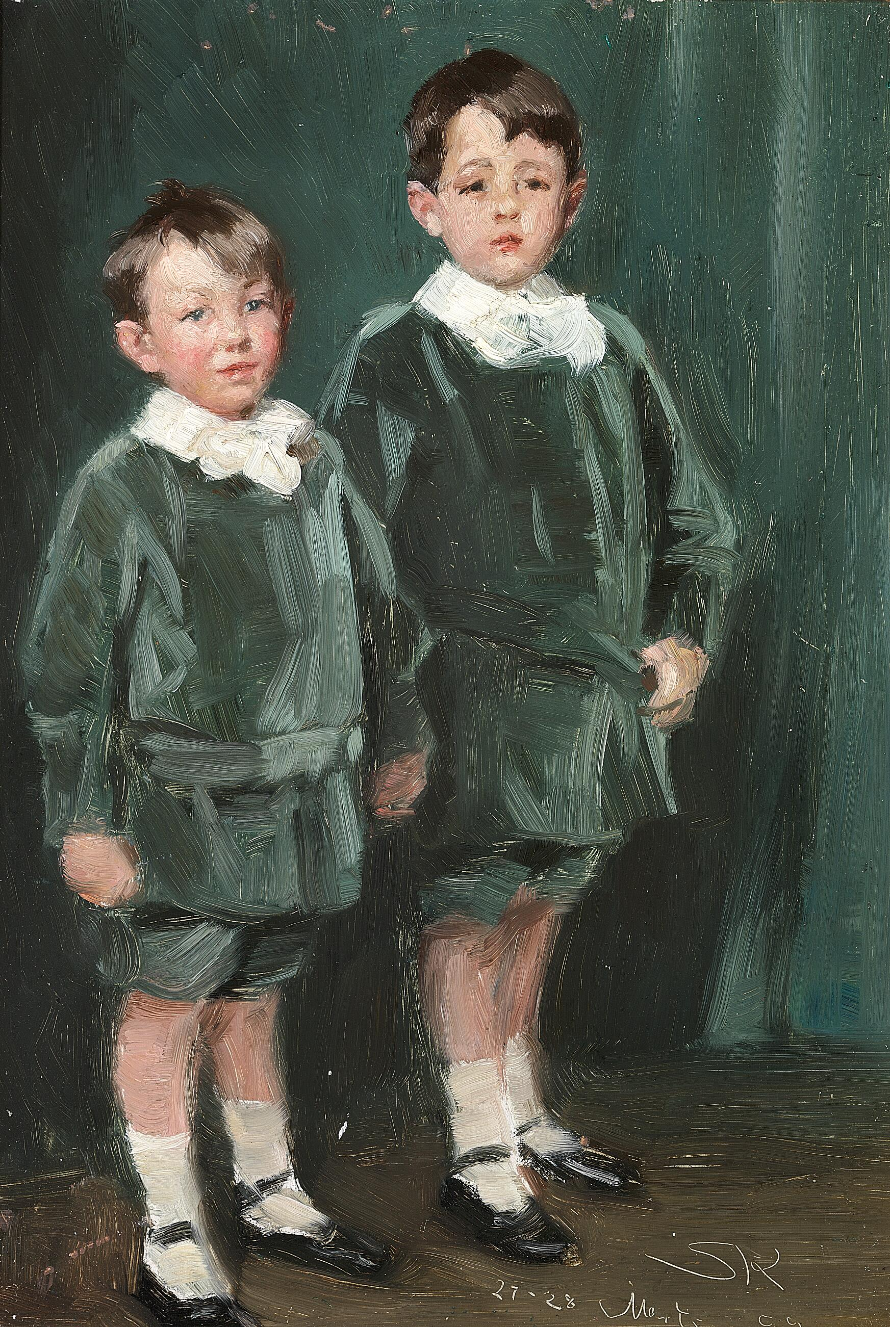 Kaksi veljestä. Opetus poikien Jørgenin ja Tyge Bendixin muotokuvasta. - Peder Severin Krøyer
