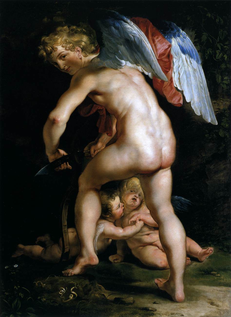 Kuolema (Eros) muotoilee jousen - Peter Paul Rubens