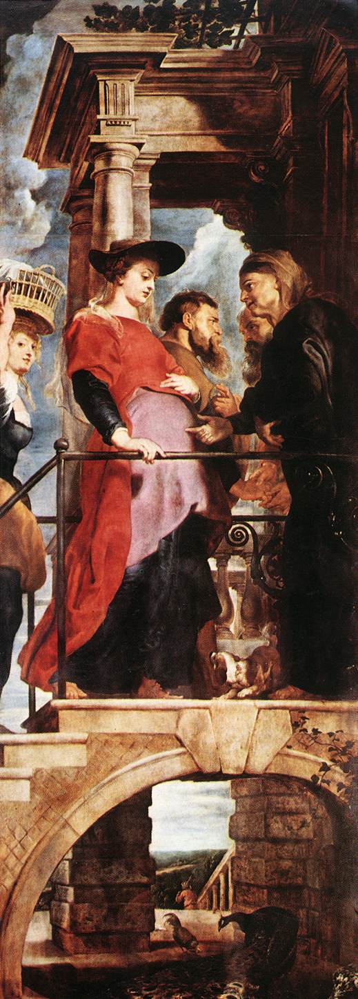 Vierailu (triptyykin vasen paneeli) - Peter Paul Rubens