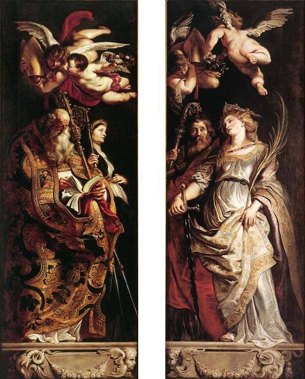 Ristin korotus: pyhät Elia ja Katariina - Peter Paul Rubens