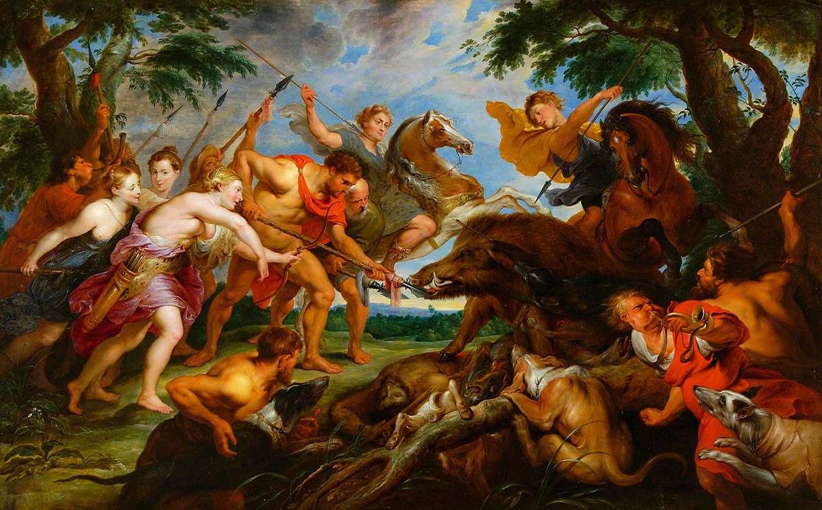 Atalante ja Méléagre Calydonin villisian jahtiin - Peter Paul Rubens